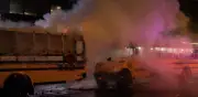 Autobuses del Mundial 2026 quemados en Manhattan durante caos por celebración de Knicks