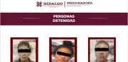 Detienen a tres personas con droga, arma y vehículo robado en Hidalgo