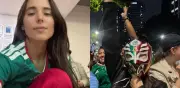 Majo Aguilar celebra triunfo de México y aparece en el Ángel de la Independencia