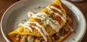 Omelette poblano con salsa cremosa y queso, el rey del brunch
