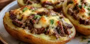 Papas rellenas de arrachera y queso listas en 15 minutos