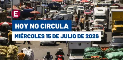 Hoy No Circula miércoles 15 julio 2026: autos con engomado rojo y placas 3 y 4