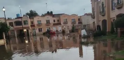Lluvias torrenciales inundan fraccionamiento Marbella en Tizayuca, Hidalgo