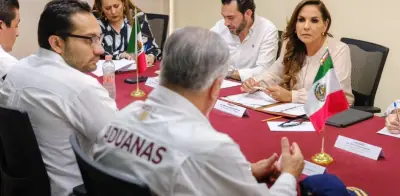 Mara Lezama y Aduanas supervisan procesos en aeropuerto de Cancún
