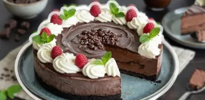 Receta fácil de pay helado de chocolate amargo sin horno