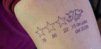Tatuaje de las Malvinas y cuarta estrella de Argentina causa polémica en redes