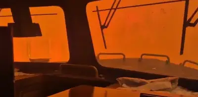 Video aterrador: tren atrapado entre llamas en incendio forestal en Ontario, Canadá
