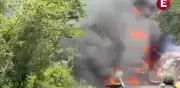 Explosión de pipa en autopista Puente de Ixtla-Iguala deja al menos 5 heridos