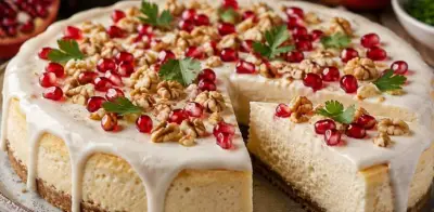 Cheesecake de nogada: postre cremoso con nuez de Castilla