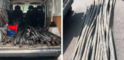 Detienen a 5 sujetos por robar más de una tonelada de cable para telefonía