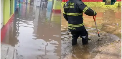 Inundaciones en Topilejo: Bomberos combaten 60 cm de agua