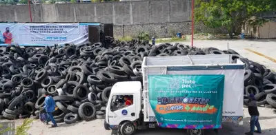 Semarnat supervisa reciclaje de llantas en Jiutepec, Morelos