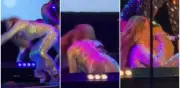 Gloria Trevi cae durante concierto en la FENAPO pero continúa el show